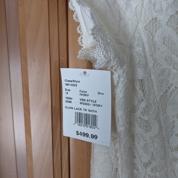 Sheath Wedding Gown - Ivory/White - illusion neck - Picture 4 of 6